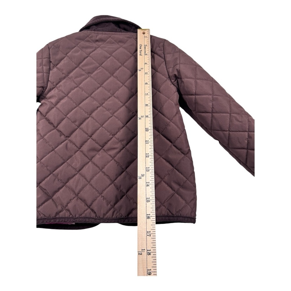 Gymboree Toddler Girls Quilted Jacket Size 4T Brown Plaid Lined Toggle Coat - Picture 7 of 11